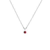 Collier Zilver 925 Gerhodineerd met Granaat Geboortesteen Januari 41+4cm