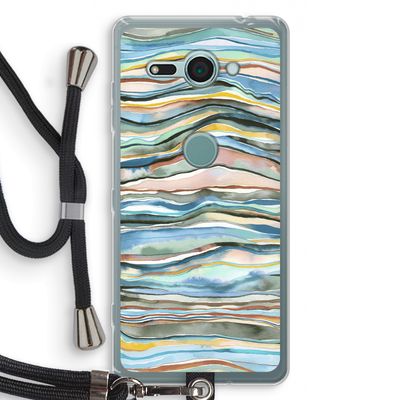 Watercolor Agate: Sony Xperia XZ2 Compact Transparant Hoesje met koord