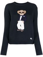 Ralph Lauren Collection pull en coton à logo Tuxedo Bear - Bleu