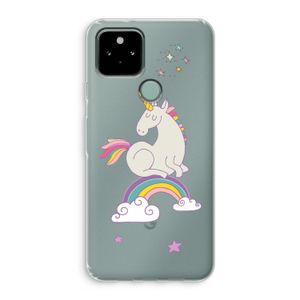 Regenboog eenhoorn: Google Pixel 5 Transparant Hoesje