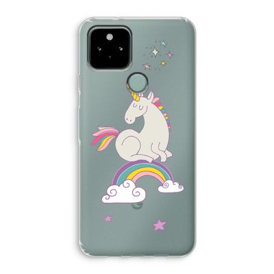 Regenboog eenhoorn: Google Pixel 5 Transparant Hoesje