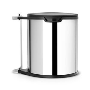 Brabantia Built-in Bin inbouwemmer 15 liter met kunststof binnenemmer - Brilliant Steel / Black