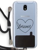 Forever heart black: Samsung Galaxy J5 (2017) Transparant Hoesje met koord