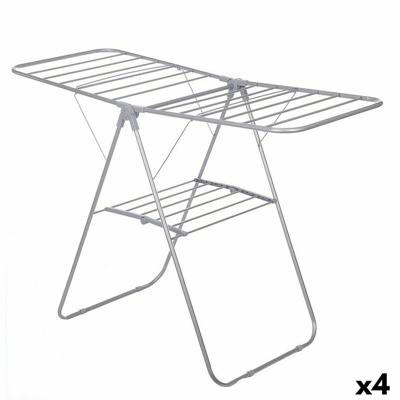 Vouwbare Waslijn Grijs Metaal 136,5 x 59 x 93,5 cm (4 Stuks)