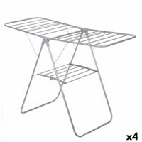 Vouwbare Waslijn Grijs Metaal 136,5 x 59 x 93,5 cm (4 Stuks)
