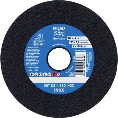 PFERD TOOLS EHT 125-1,6 SG INOX 61341124 Doorslijpschijf recht 125 mm 25 stuk(s) RVS