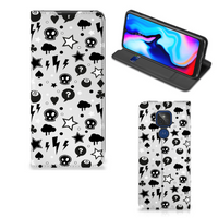 Mobiel BookCase Motorola Moto G9 Play Silver Punk