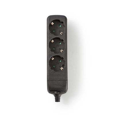 Nedis Stekkerdoos | Randaarde stekker / Type F (CEE 7/7) | 3-wegs | 3680 W | 16 A | Zwart | 1 stuks - EXSO300F1BK EXSO300F1BK