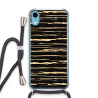 Gouden strepen: iPhone XR Transparant Hoesje met koord