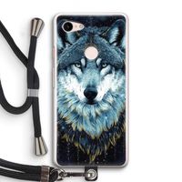 Darkness Wolf: Pixel 3 Transparant Hoesje met koord