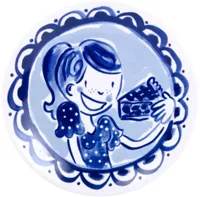 Blond Amsterdam taartbord aardewerk delfts blond 18x2cm multi