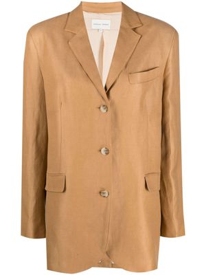 LouLou de Saison blazer ample à simple boutonnage - Marron