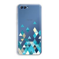 Gekleurde driehoekjes blauw: Honor 10 Transparant Hoesje