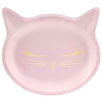 18x Poes/Poezen thema feest borden 22 cm   -