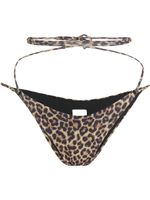 Matinèe bas de bikini à imprimé léopard - Marron