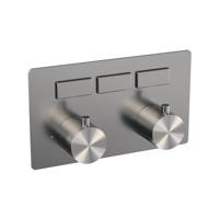 Brauer Brushed Edition - 3 Weg - Inbouwthermostaat - Drukknoppen - In/afbouwdelen - RVS Geborsteld PVD