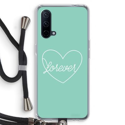 Forever heart pastel: OnePlus Nord CE 5G Transparant Hoesje met koord