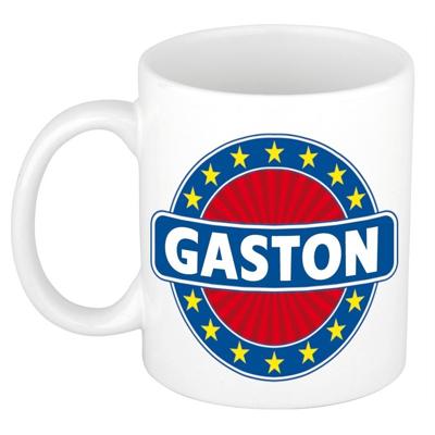 Gaston voornaam koffiemok - beker - wit/blauw - 300 ml - Cadeau - Heren - Collega - Vaderdag Gaston voornaam koffiemok - beker - wit/blauw - 300 ml - Cadeau - Heren - Collega - Vaderdag