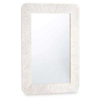 Wandspiegel Gift Decor Wit Bruin Strepen 90 x 60 x 2 cm Rechthoekig