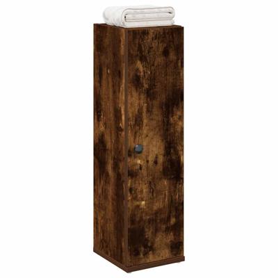 Badkamerkast met rolhouder 20,5x22x72 cm gerookt eikenkleurig