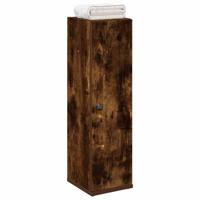 Badkamerkast met rolhouder 20,5x22x72 cm gerookt eikenkleurig