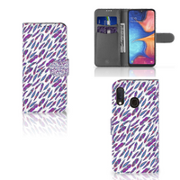 Samsung Galaxy A20e Telefoon Hoesje Feathers Color - thumbnail