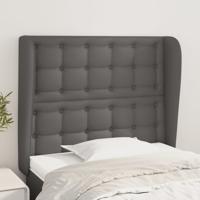 Hoofdbord met randen 83x23x118/128 cm kunstleer grijs