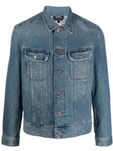 A.P.C. veste en jean à effet légèrement délavé - Bleu