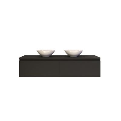 Badkamermeubelset Gliss Eros 160 cm Mat Zwart Met Waskom