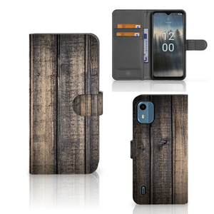 Nokia C12 Book Style Case Steigerhout