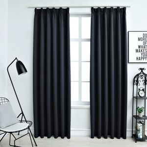 VidaXL Gordijnen verduisterend met haken 2 st 140x225 cm antraciet