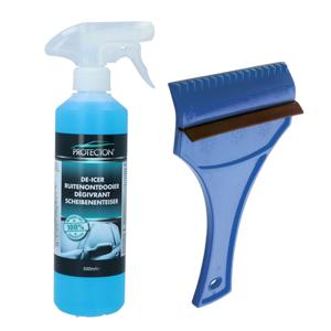 Ijskrabber met antivries spray voor auto - 500 ml - incl. trekker - ruitenontdooier