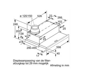 Siemens iQ100 LI64MB521 afzuigkap Onderbouw Grijs, Zilver 389 m³/uur A+++