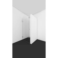 Van Rijn Products ST01 Nisdeur 8mm helder Clearglas HxB 198.8x89.4cm voor nis 90cm zwart beslag ST0110090ZW
