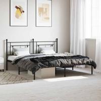 Bedframe met hoofdbord metaal zwart 183x213 cm