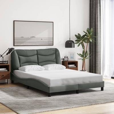 Bedframe zonder matras stof donkergrijs 140x190 cm
