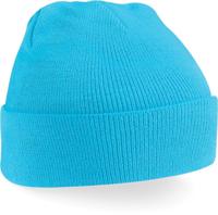 Skimuts original beanie met omslag surf blue