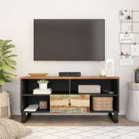 Tv-meubel 100x33x46 cm massief hout gerecycled en bewerkt hout - thumbnail