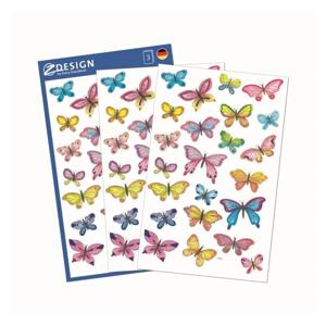 Vlinder hobby stickers - 3 vellen - speel/knutsel stickertjes - gekleurd