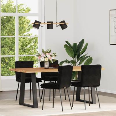 Eetkamerstoelen 4 st fluweel zwart