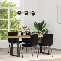 Eetkamerstoelen 4 st fluweel zwart