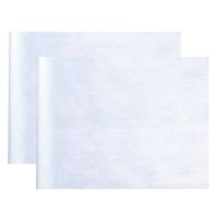 Santex Tafelloper op rol - 2x - polyester - wit - 30 cm x 10 m - Feesttafelkleden - thumbnail