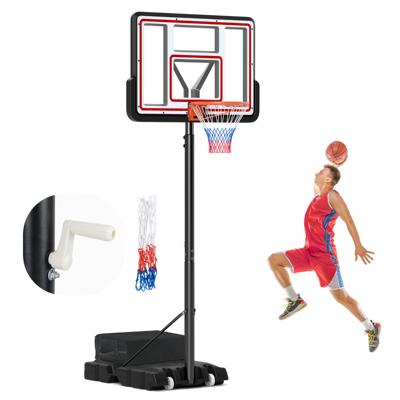 Basketbal Hoepel Buiten met Standaard Mobiel Basketbalhoepel 225-305 cm in Hoogte Verstelbaar met Handslinger Gewichtzak & 2 Netten