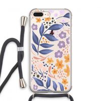 Flowers with blue leaves: iPhone 7 PLUS Transparant Hoesje met koord