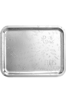 Christofle plateau rectangulaire Graffiti en plaqué argent 36x28 cm