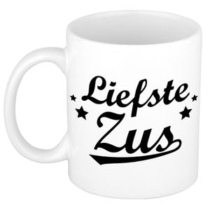 Liefste zus cadeau mok / beker sterren 300 ml