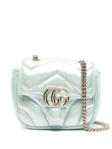 Gucci mini sac porté épaule à motif GG Marmont - Vert