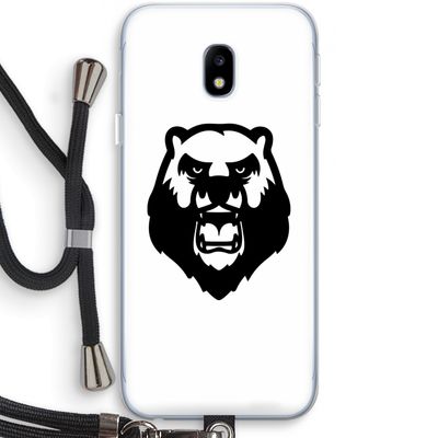 Angry Bear (white): Samsung Galaxy J3 (2017) Transparant Hoesje met koord