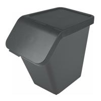 Sunware Sigma Home sorteer bak - afvalbak - antraciet - stapelbaar - 40L - 49 x 27 x 45 cm