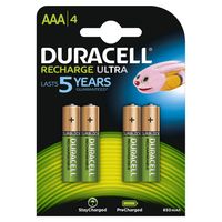 Duracell Recharge Ultra AAA-batterijen, verpakking van 4 - thumbnail